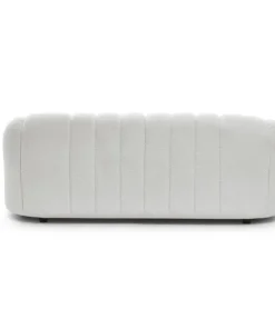 Canapé 3 places design Sidonie Tissu bouclette Blanc