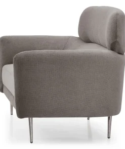 Canapé 2 places moderne avec haut dossier Damigal Tissu doux Gris taupe