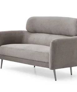 Canapé 2 places moderne avec haut dossier Damigal Tissu doux Gris taupe
