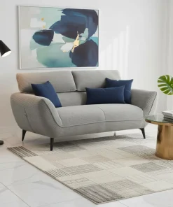 Canapé 2 places moderne avec dossier réglable Ghislain Velours côtelé Gris