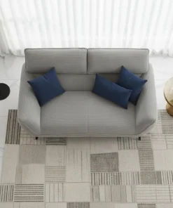 Canapé 2 places moderne avec dossier réglable Ghislain Velours côtelé Gris