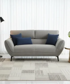 Canapé 2 places moderne avec dossier réglable Ghislain Velours côtelé Gris