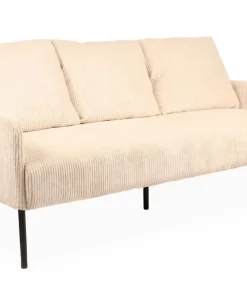 Canapé 3 places moderne et élégant Manuelo Velours côtelé Beige