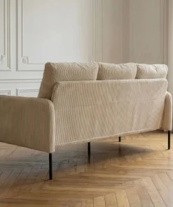 Canapé 3 places moderne et élégant Manuelo Velours côtelé Beige