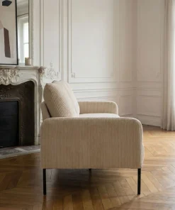 Canapé 3 places moderne et élégant Manuelo Velours côtelé Beige