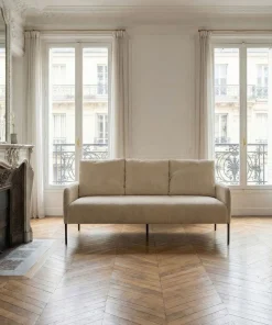 Canapé 3 places moderne et élégant Manuelo Velours côtelé Beige