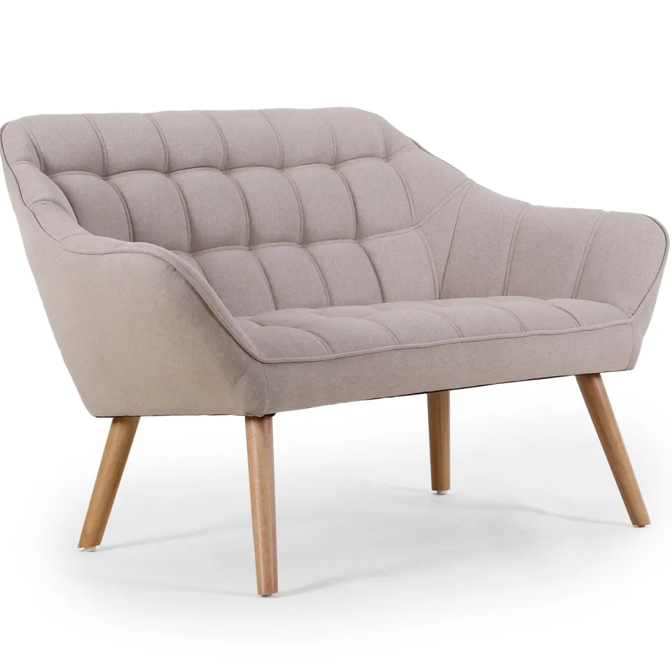 Canapé 2 places Scandinave Zentao Tissu Beige
