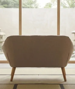 Canapé 2 places Scandinave Zentao Tissu Beige