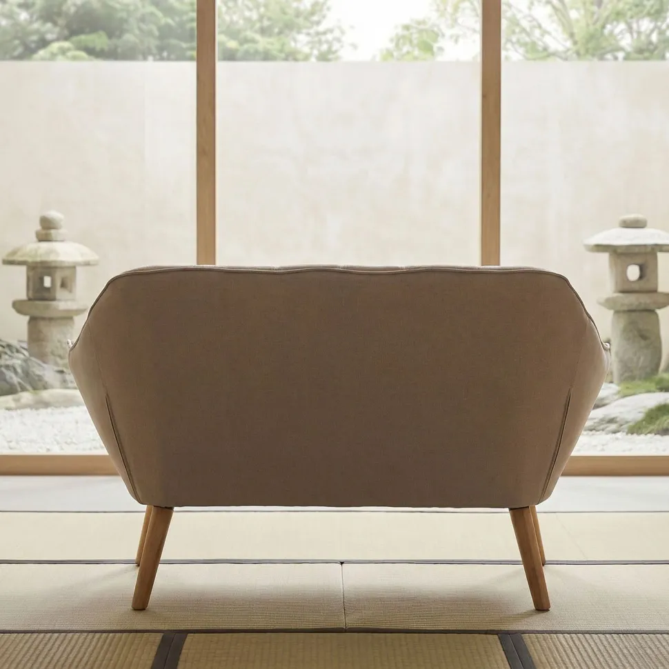 Canapé 2 places Scandinave Zentao Tissu Beige