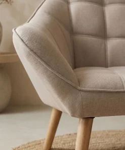 Canapé 2 places Scandinave Zentao Tissu Beige