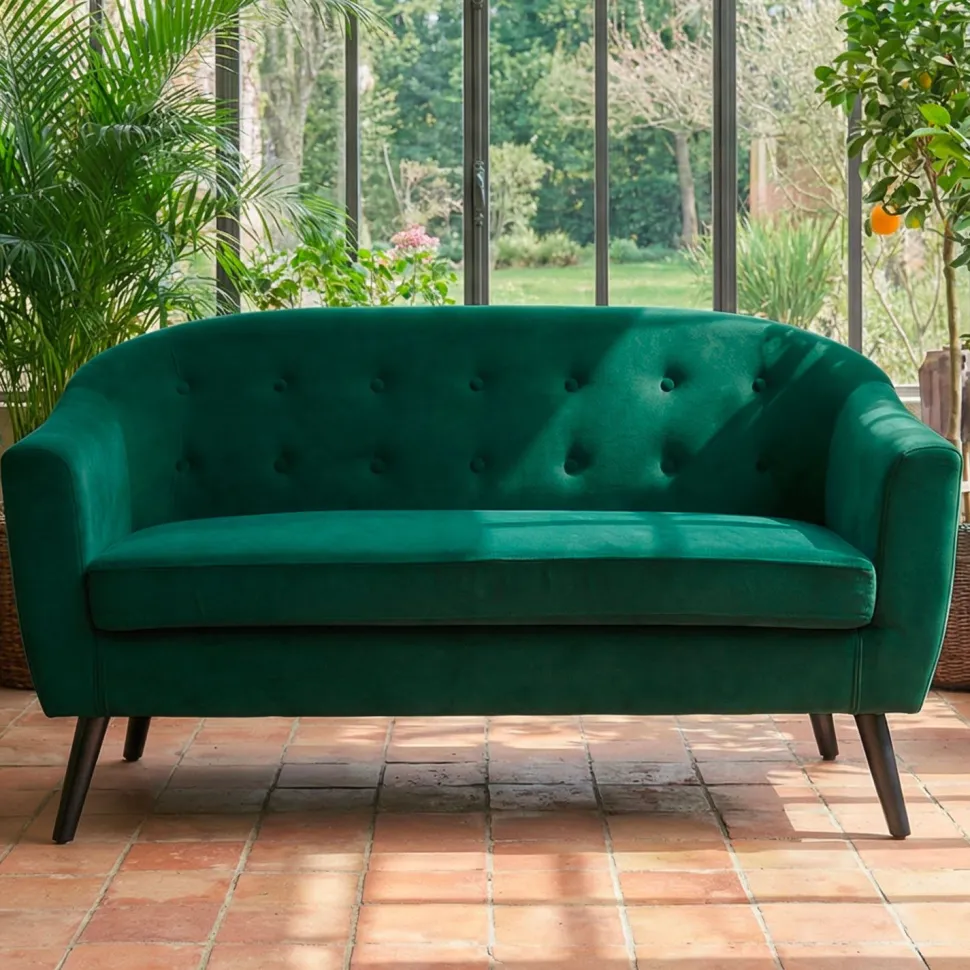 Canapé 3 places scandinave Savoy Velours Vert
