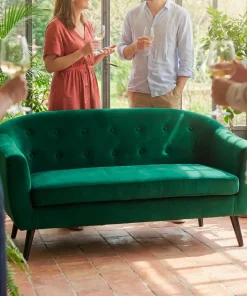 Canapé 3 places scandinave Savoy Velours Vert