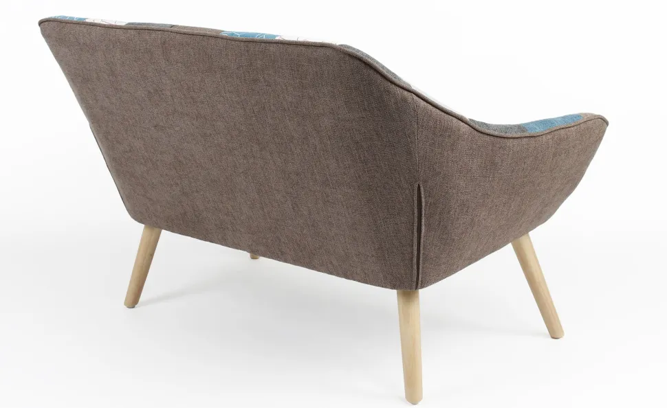 Canapé 2 places Scandinave Zentao effet patchwork Tissu Multicolore