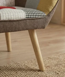 Canapé 2 places Scandinave Zentao effet patchwork Tissu Multicolore