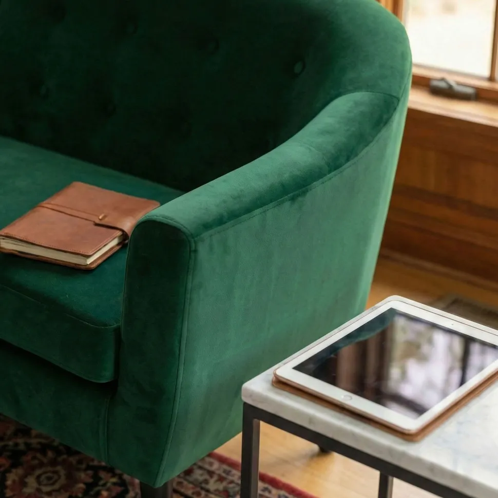 Canapé 2 places scandinave Savoy Velours Vert