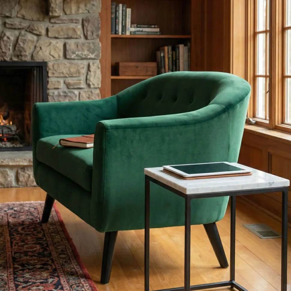 Canapé 2 places scandinave Savoy Velours Vert