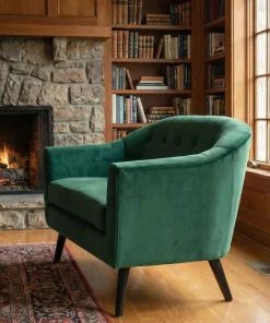 Canapé 2 places scandinave Savoy Velours Vert