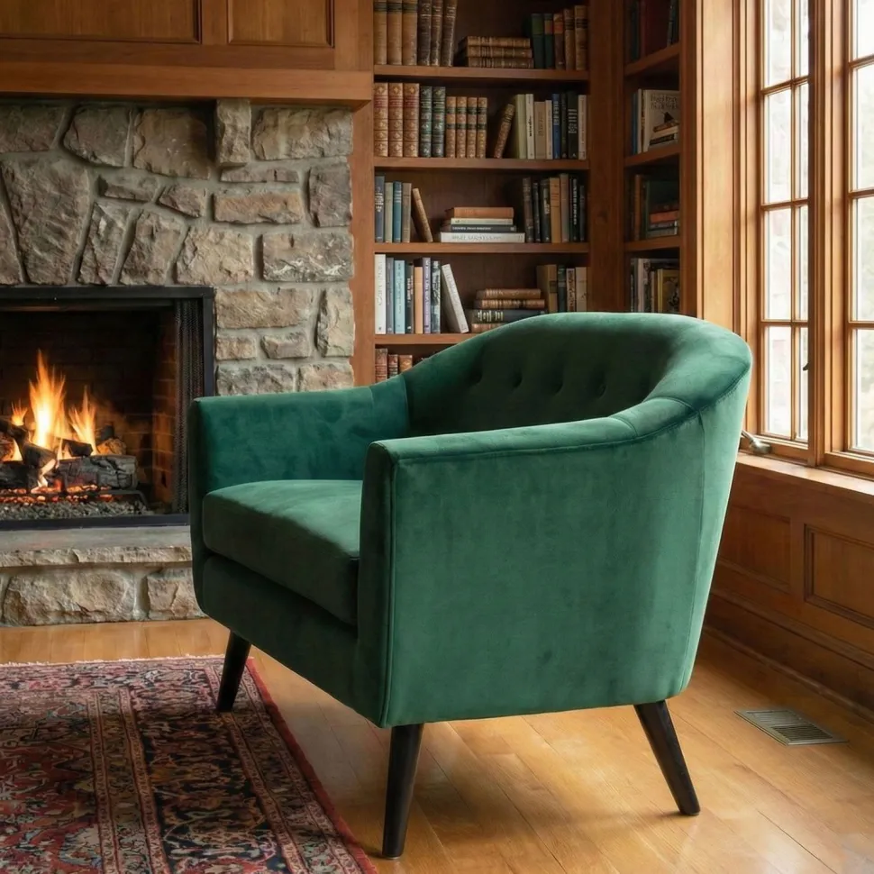 Canapé 2 places scandinave Savoy Velours Vert