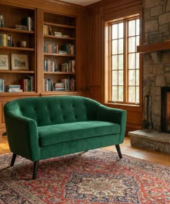 Canapé 2 places scandinave Savoy Velours Vert