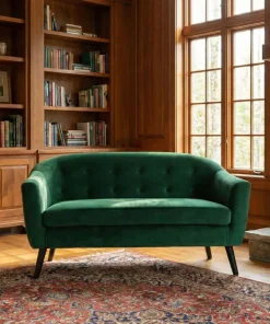 Canapé 2 places scandinave Savoy Velours Vert