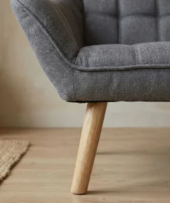 Canapé 3 places Scandinave Zentao Tissu Gris Clair