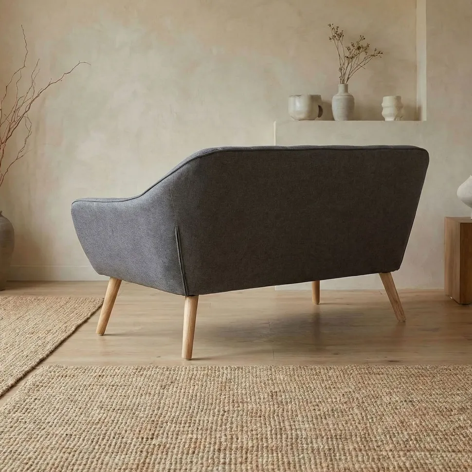 Canapé 3 places Scandinave Zentao Tissu Gris Clair