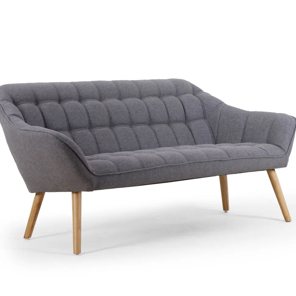 Canapé 3 places Scandinave Zentao Tissu Gris Clair