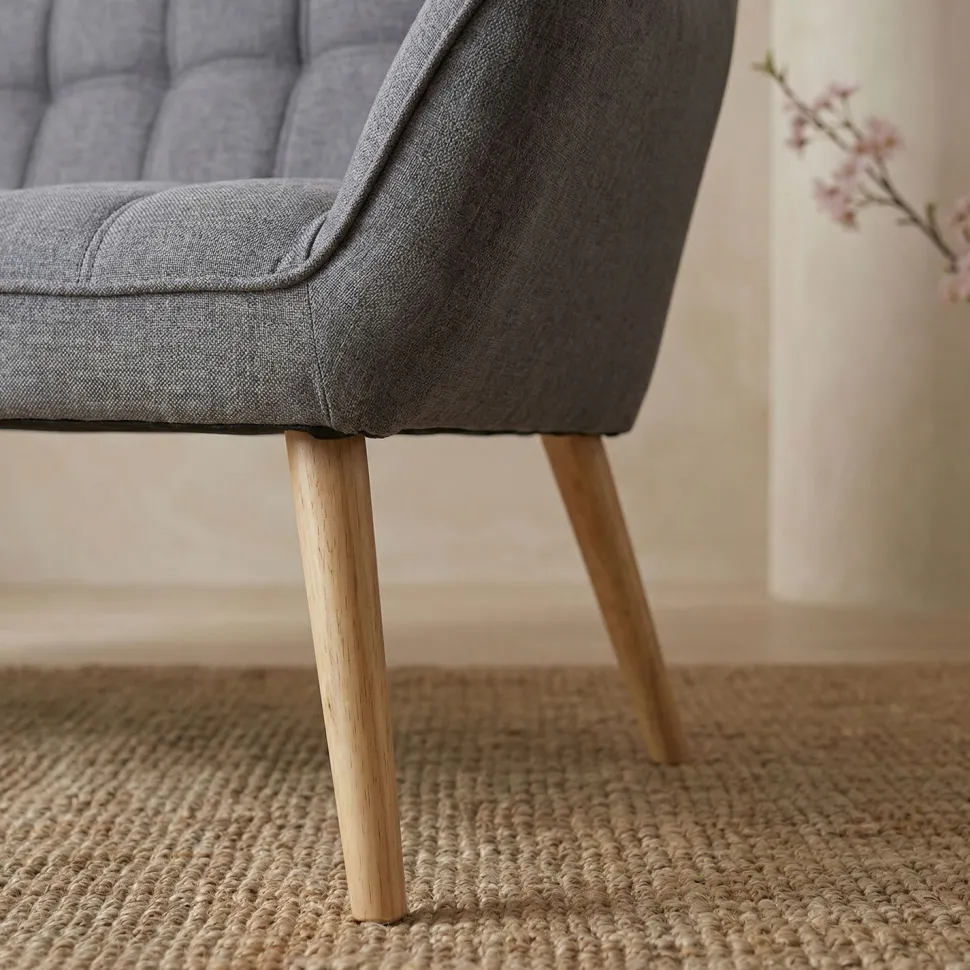 Canapé 3 places Scandinave Zentao Tissu Gris Clair