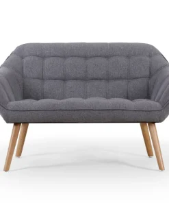 Canapé 2 places Scandinave Zentao Tissu Gris Clair