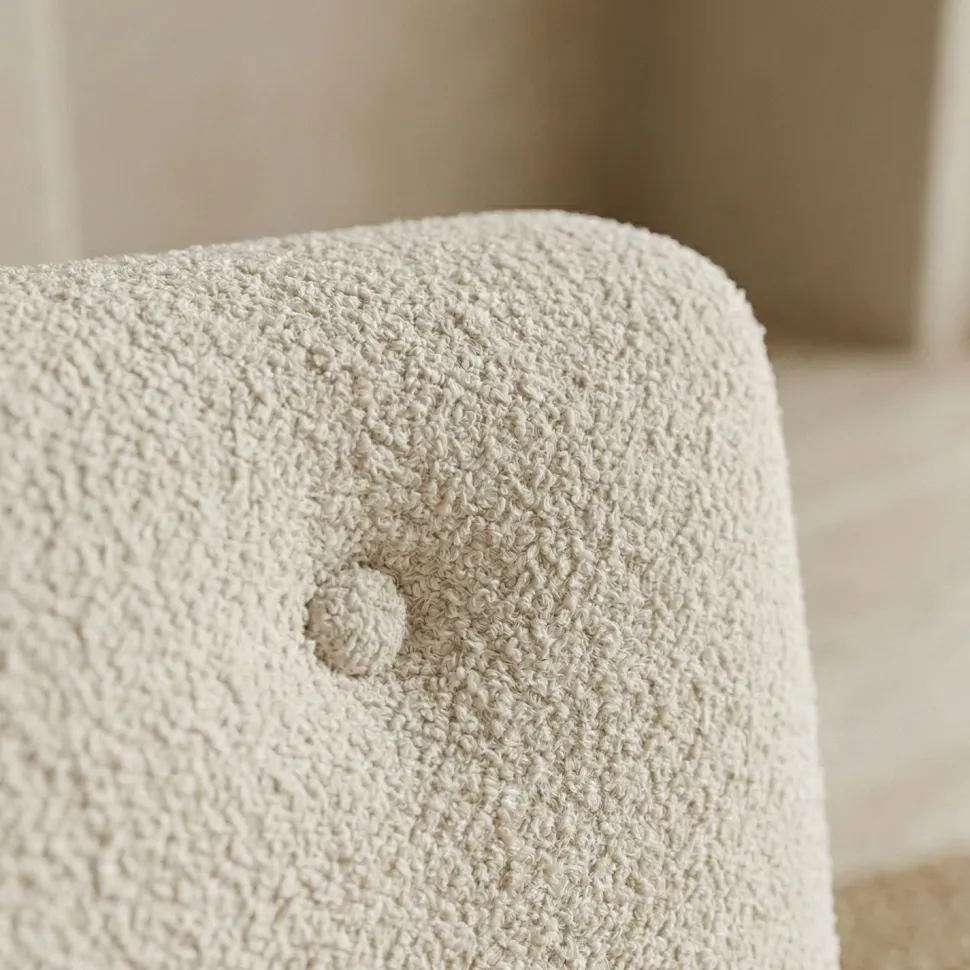 Canapé 2 places style scandinave Savoy Tissu Bouclette Beige