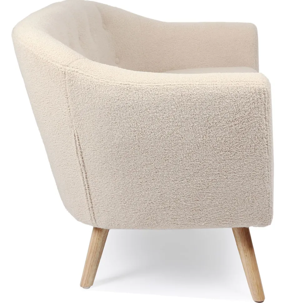 Canapé 2 places style scandinave Savoy Tissu Bouclette Beige