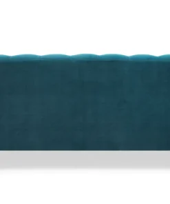 Canapé capitonné 3 places style boudoir Glams Velours Bleu canard