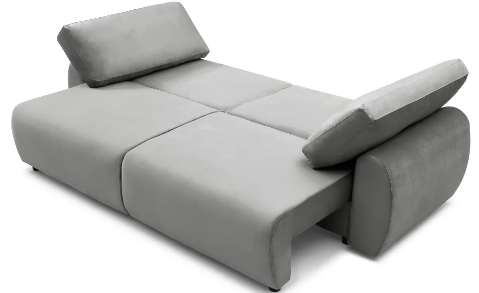 Canapé convertible 3 places Traviata Velours Gris