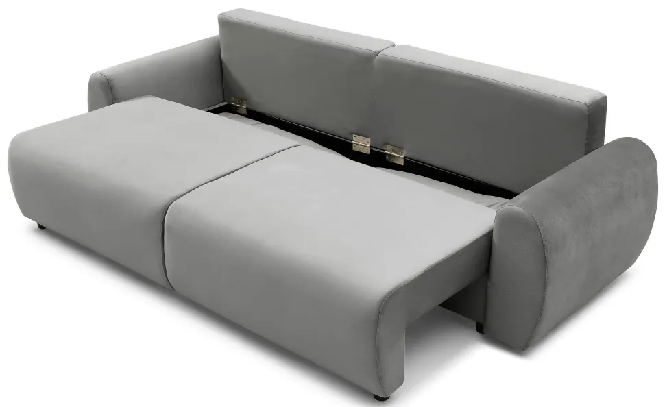 Canapé convertible 3 places Traviata Velours Gris