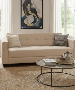 Canapé convertible 3 places Clayton Tissu Beige