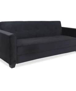 Canapé convertible 3 places Clayton Velours Noir