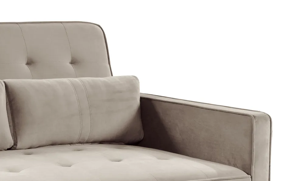 Canapé convertible 2 places Komaria Velours Beige