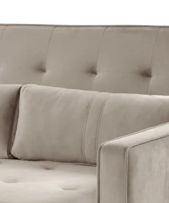 Canapé convertible 2 places Komaria Velours Beige
