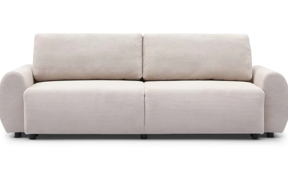 Canapé convertible 3 places Traviata Velours côtelé Beige
