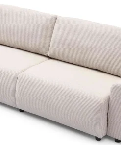 Canapé convertible 3 places Traviata Velours côtelé Beige