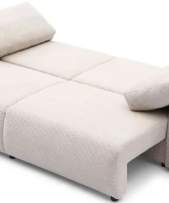 Canapé convertible 3 places Traviata Velours côtelé Beige