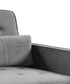 Canapé convertible 2 places Komaria Velours Gris