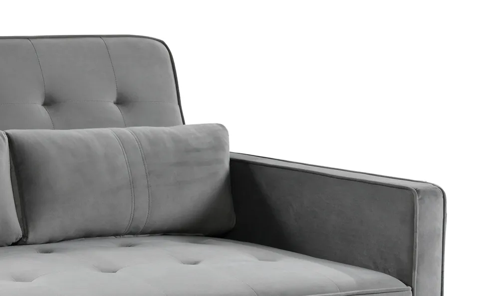 Canapé convertible 2 places Komaria Velours Gris
