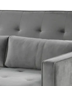 Canapé convertible 2 places Komaria Velours Gris