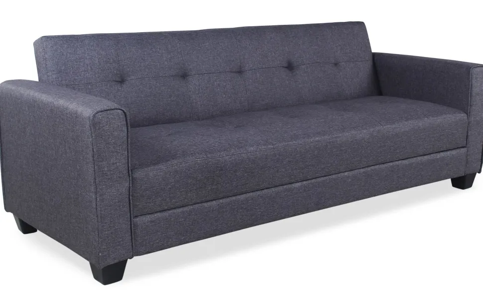 Canapé convertible 3 places Clayton Tissu Gris foncé