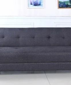 Canapé convertible 3 places Clayton Tissu Gris foncé