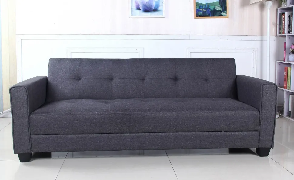 Canapé convertible 3 places Clayton Tissu Gris foncé