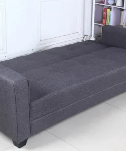 Canapé convertible 3 places Clayton Tissu Gris foncé