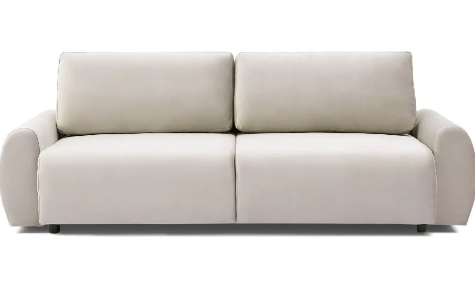 Canapé convertible 3 places Traviata Velours Beige