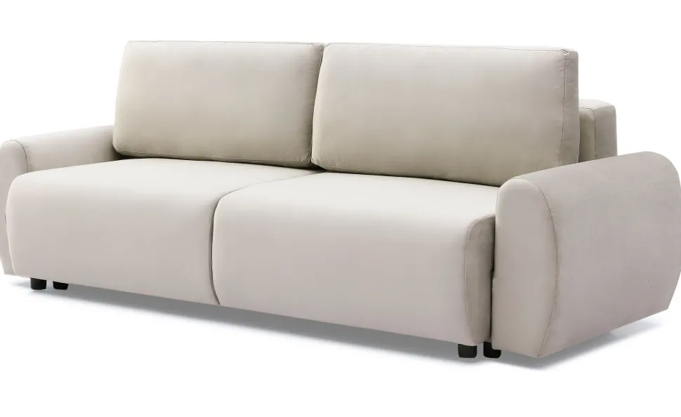 Canapé convertible 3 places Traviata Velours Beige
